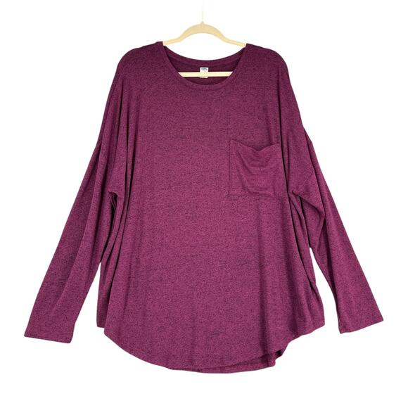 Old Navy Heathered Purple Relaxed Fit Front Pocket Long Sleeve Shirt Extra Large - Picture 1 of 6
